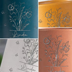 Custom Name Floral Bouquet Gifts - Personalized Pottery Mug