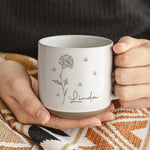 Custom Name Floral Butterfly Gifts - Personalized Pottery Mug