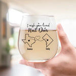 Custom Name Long Distance Friendship Gifts - Personalized Wine Glass