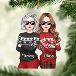 Custom Name Christmas Gifts for Mom and Daughter - Personalized Ornament