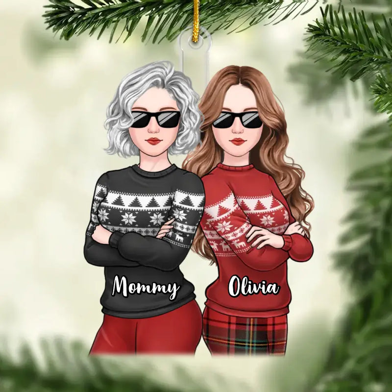 Custom Name Christmas Gifts for Mom and Daughter - Personalized Ornament