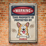 Custom Name Funny Dog Warning Gifts for Dog Lovers - Personalized Metal Sign