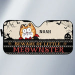 Custom Name Halloween Cat Gifts for Cat Lovers - Personalized Auto Sunshade