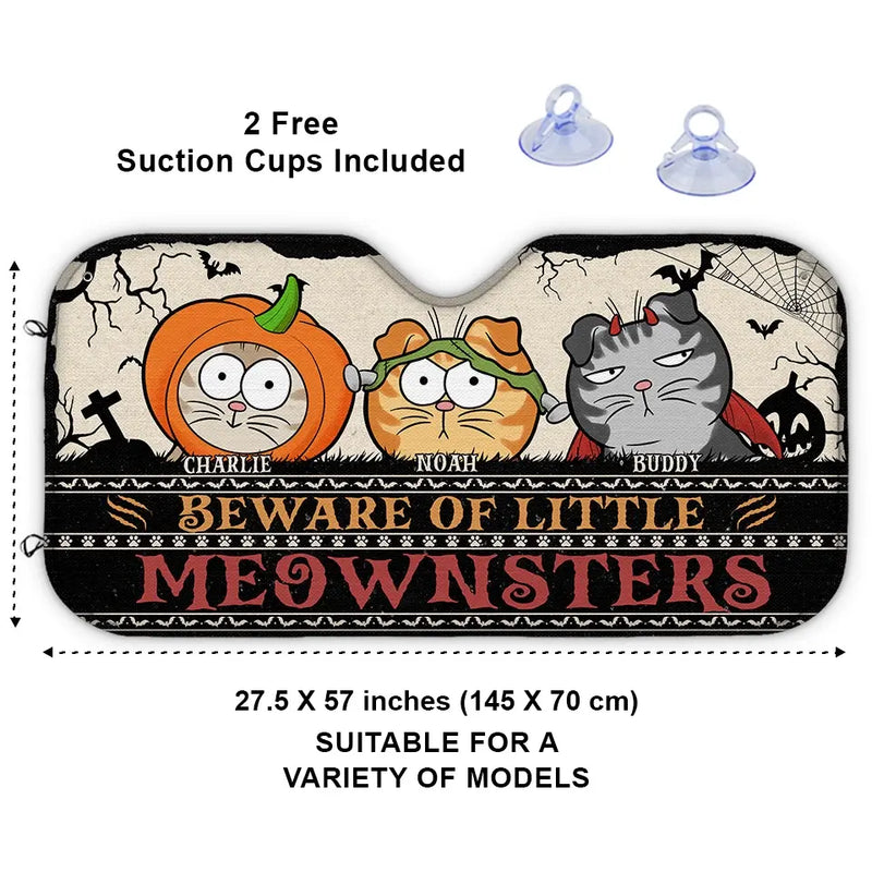 Custom Name Halloween Cat Gifts for Cat Lovers - Personalized Auto Sunshade