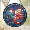 Being With You Is The True Magic Of Christmas - Couple Personalized Custom Stained Glass Window Hanging Suncatcher - Christmas Gift For Husband Wife, Anniversary