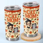 Custom Name Halloween Cat Mom Gifts for Women - Personalized Tumbler