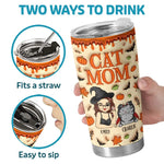 Custom Name Halloween Cat Mom Gifts for Women - Personalized Tumbler