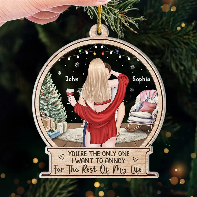 Custom Name Romantic Christmas Couple Gifts - Personalized Ornament
