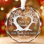Custom Family Name Tree Gifts - Personalized Glass Ornament