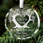 Custom Family Name Tree Gifts - Personalized Glass Ornament