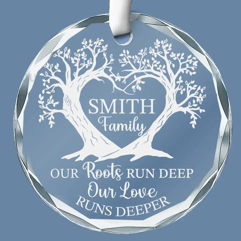 Custom Family Name Tree Gifts - Personalized Glass Ornament
