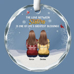 Custom Name Christmas Brothers and Sisters Gifts - Personalized Glass Ornament