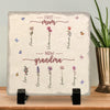 First Mom, Now Grandma - Family Personalized Custom Square Shaped Stone With Stand - Gift For Mom, Grandma