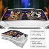 Custom Photo Pets Are Family, They Make Life Brighter - Dog & Cat Personalized Custom Auto Windshield Sunshade, Car Window Protector - Halloween Gift For Pet Owners, Pet Lovers