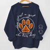 Her Heart Is With Her Furry Friends - Dog & Cat Personalized Custom Unisex Sweatshirt With Design On Sleeve - Gift For Pet Owners, Pet Lovers