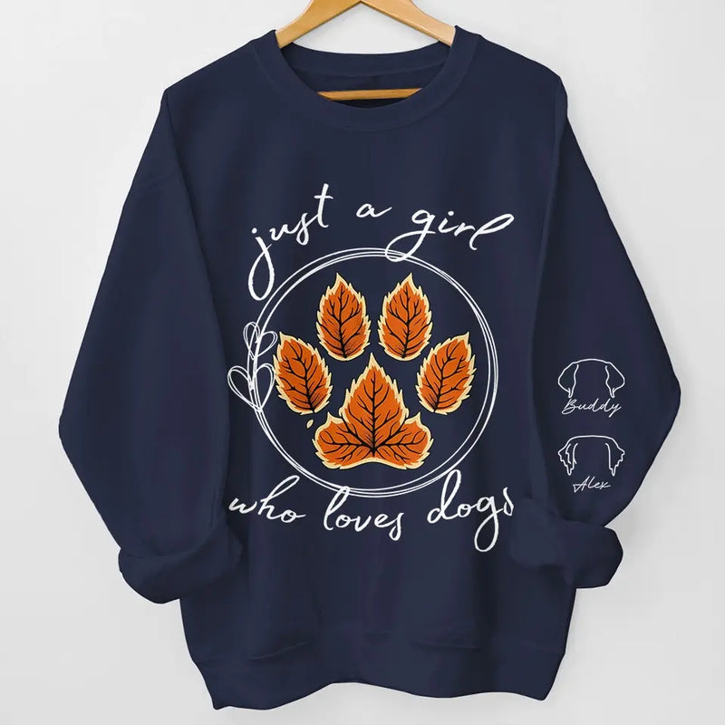 Her Heart Is With Her Furry Friends - Dog & Cat Personalized Custom Unisex Sweatshirt With Design On Sleeve - Gift For Pet Owners, Pet Lovers