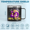 Besties For Life, The Bond Never Fades - Bestie Personalized Custom 14oz Stainless Steel Tumbler With Handle - Halloween Gift For Best Friends, BFF, Sisters