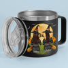 Witches Are Always Connected By Heart - Bestie Personalized Custom 14oz Stainless Steel Tumbler With Handle - Halloween Gift For Best Friends, BFF, Sisters