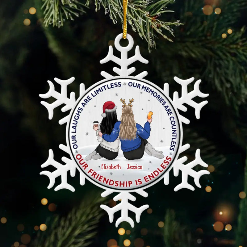 Custom Name Christmas Friendship Gifts for Best Friends - Personalized Metal Ornament