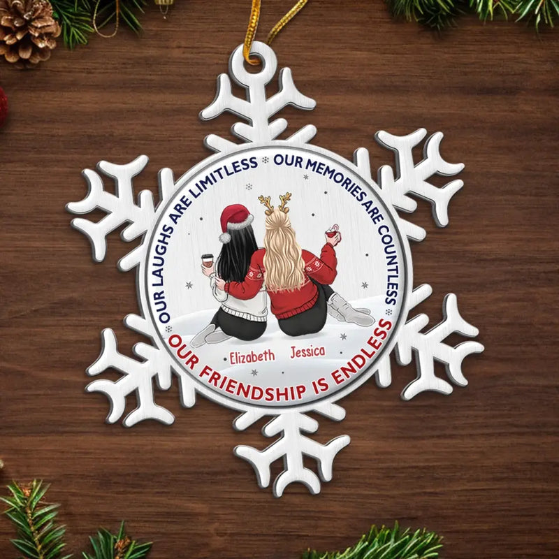Custom Name Christmas Friendship Gifts for Best Friends - Personalized Metal Ornament