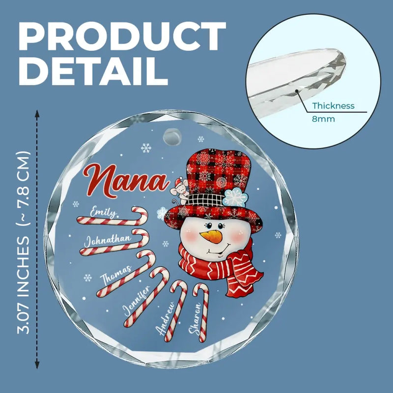 Christmas Is Brighter With A Mom Like You - Family Personalized Custom Circle Glass Ornament - Christmas Gift For Mom, Grandma
