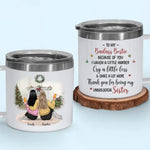 Custom Name Christmas Sister Gifts - Personalized 14 Oz Tumbler With Handle