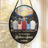 The Love Between Siblings Knows No Boundaries - Family Personalized Custom Stained Glass Window Hanging Suncatcher - Christmas Gift For Siblings, Brothers, Sisters