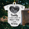 Custom Photo I Can't Wait To Love You -  Family Personalized Custom Ornament - Metal Custom Shaped - Christmas Gift For Baby Kids, Newborn Baby