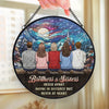 A Joy That Is Shared Is A Joy Made Double - Family Personalized Custom Stained Glass Window Hanging Suncatcher - Christmas Gift For Siblings, Brothers, Sisters