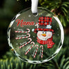 Christmas Is Brighter With A Mom Like You - Family Personalized Custom Circle Glass Ornament - Christmas Gift For Mom, Grandma