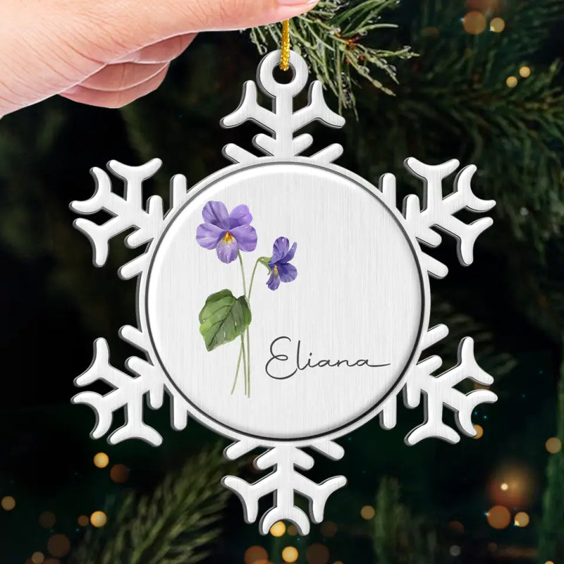 Blooming With My Bestie - Bestie Personalized Custom Ornament - Metal Custom Shaped - Christmas Gift For Best Friends, BFF, Sisters