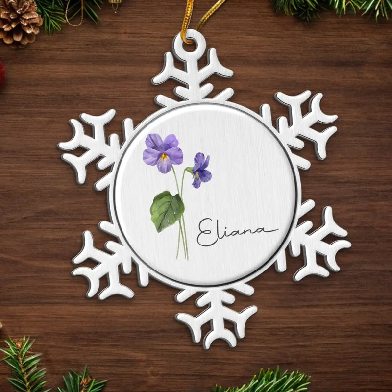 Blooming With My Bestie - Bestie Personalized Custom Ornament - Metal Custom Shaped - Christmas Gift For Best Friends, BFF, Sisters