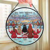 The Love Bewteen A Mother And Daughters Is Forever - Family Personalized Custom Stained Glass Window Hanging Suncatcher - Christmas Gift For Mom, Daughter