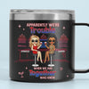 You're My Sister At Heart - Bestie Personalized Custom 14oz Stainless Steel Tumbler With Handle - Gift For Best Friends, BFF, Sisters