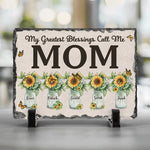 Custom Name Sunflower Mom Gifts - Personalized Stone With Stand