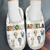 Spooky Abuela - Family Personalized Custom Fluffy Slippers - Halloween Gift For Mom, Grandma