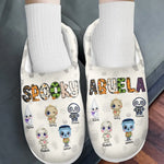 Custom Name Spooky Halloween Gifts for Kids - Personalized Fluffy Slipper