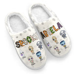 Custom Name Spooky Halloween Gifts for Kids - Personalized Fluffy Slipper