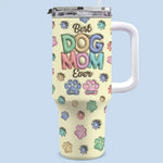 Custom Name Best Dog Mom Gifts for Women - Personalized 40 Oz Tumbler With Handle