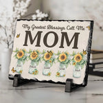 Custom Name Sunflower Mom Gifts - Personalized Stone With Stand