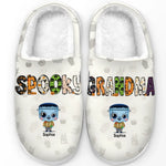 Custom Name Spooky Halloween Gifts for Kids - Personalized Fluffy Slipper