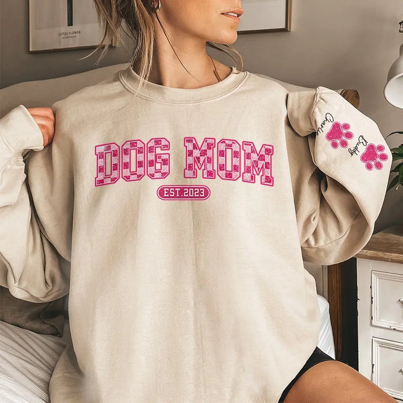 Custom Name Dog Mom Gifts for Women - Personalized Sweater