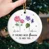 Friends Make Life's Journey A Little Sweeter - Bestie Personalized Custom Ornament - Ceramic Round Shaped - Christmas Gift For Best Friends, BFF, Sisters