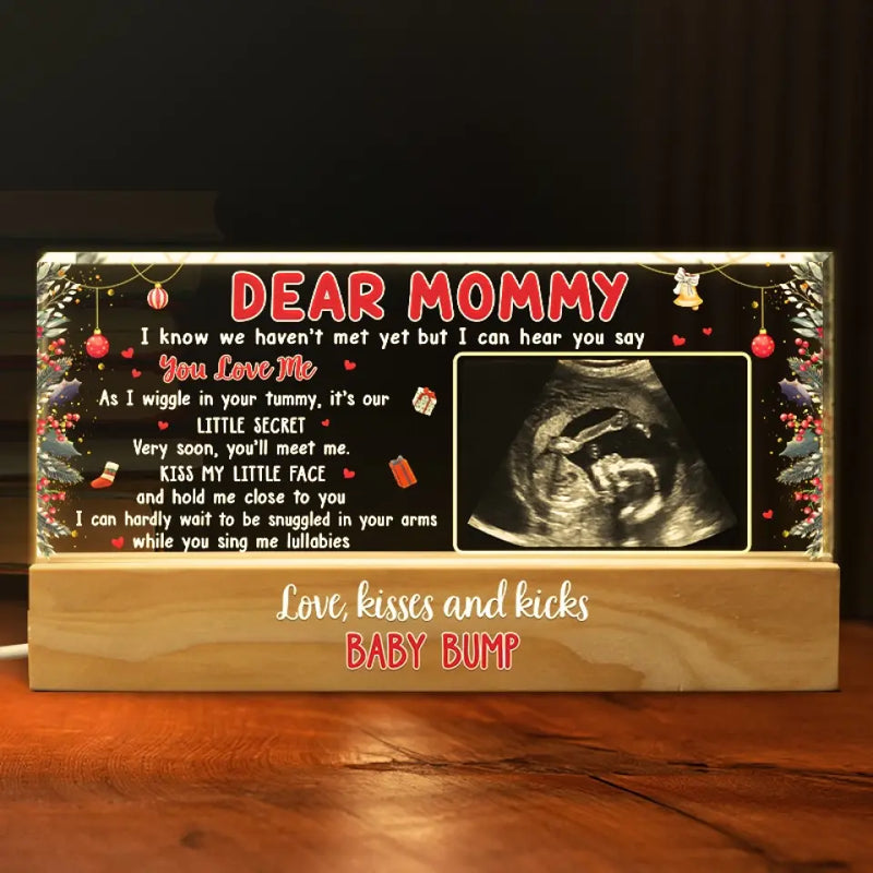 Custom Photo I'll Meet You And Kiss Your Little Face  - Family Personalized Custom Acrylic Letters 3D LED Night Light - Gift For Baby Kids, Newborn Baby