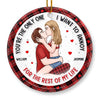 Christmas Love Vibes Over Here - Couple Personalized Custom Ornament - Ceramic Round Shaped - Christmas Gift For Husband Wife, Anniversary