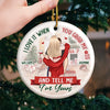 Your Kiss Is Sweeter Than Christmas Candy - Couple Personalized Custom Ornament - Ceramic Round Shaped - Christmas Gift For Husband Wife, Anniversary