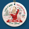 Your Kiss Is Sweeter Than Christmas Candy - Couple Personalized Custom Ornament - Ceramic Round Shaped - Christmas Gift For Husband Wife, Anniversary