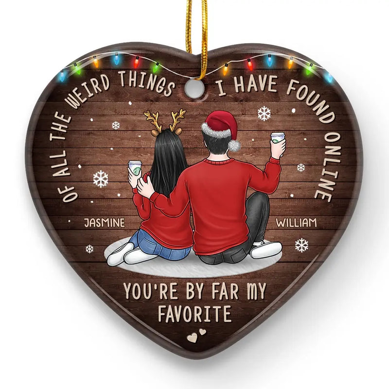 Love Is A Journey We Take Together Every Day - Couple Personalized Custom Ornament - Ceramic Heart Shaped - Christmas Gift For Husband Wife, Anniversary