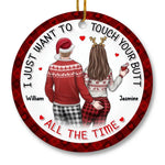 Custom Name Funny Christmas Couple Gifts - Personalized Ceramic Ornament