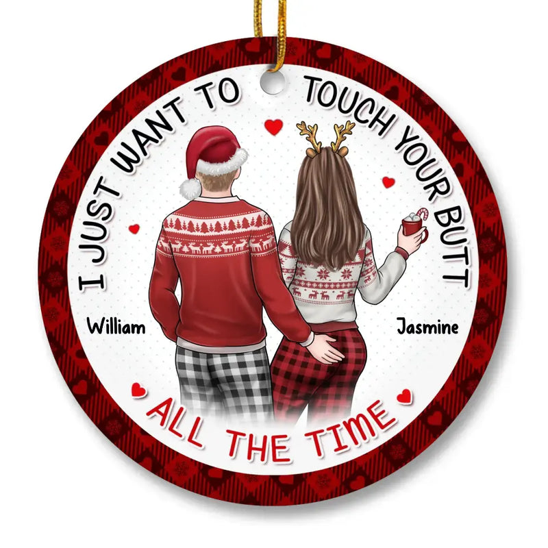 Custom Name Funny Christmas Couple Gifts - Personalized Ceramic Ornament